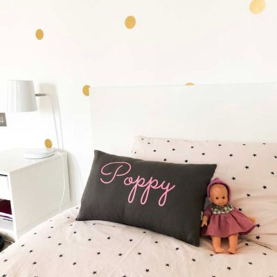 Thumbnail: personalised cushion girl bedroom decor interior design romantic gift birthday new baby newborn toddler kids