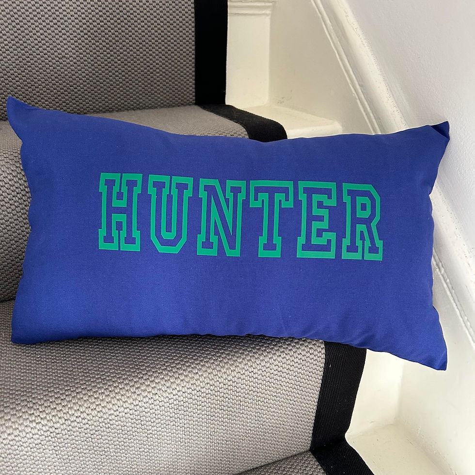 Thumbnail: personalised cushion girl bedroom decor interior design university boy gift birthday new baby newborn toddler kids