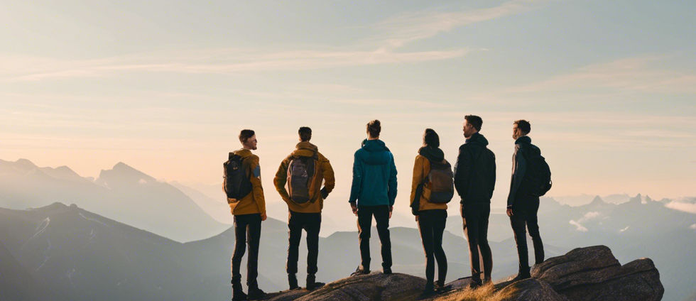 group of friends both men and women on a mountain, no faces.jpg