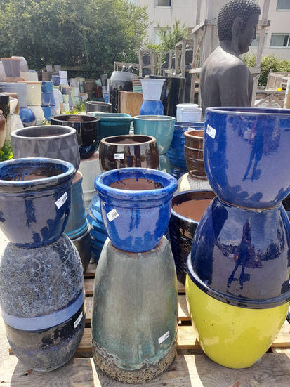 Poterie céramique émaillée cache pot Au fil des Lots