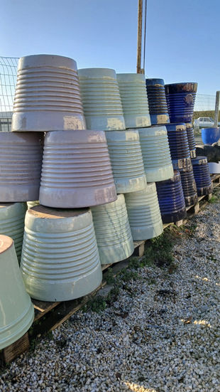 Poterie céramique émaillée cache pot Au fil des Lots