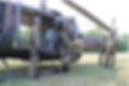 訓練前にUH-1Jのホイストを点検する隊員