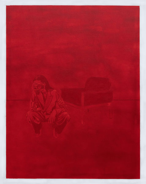 Red art, abstract, figurative art