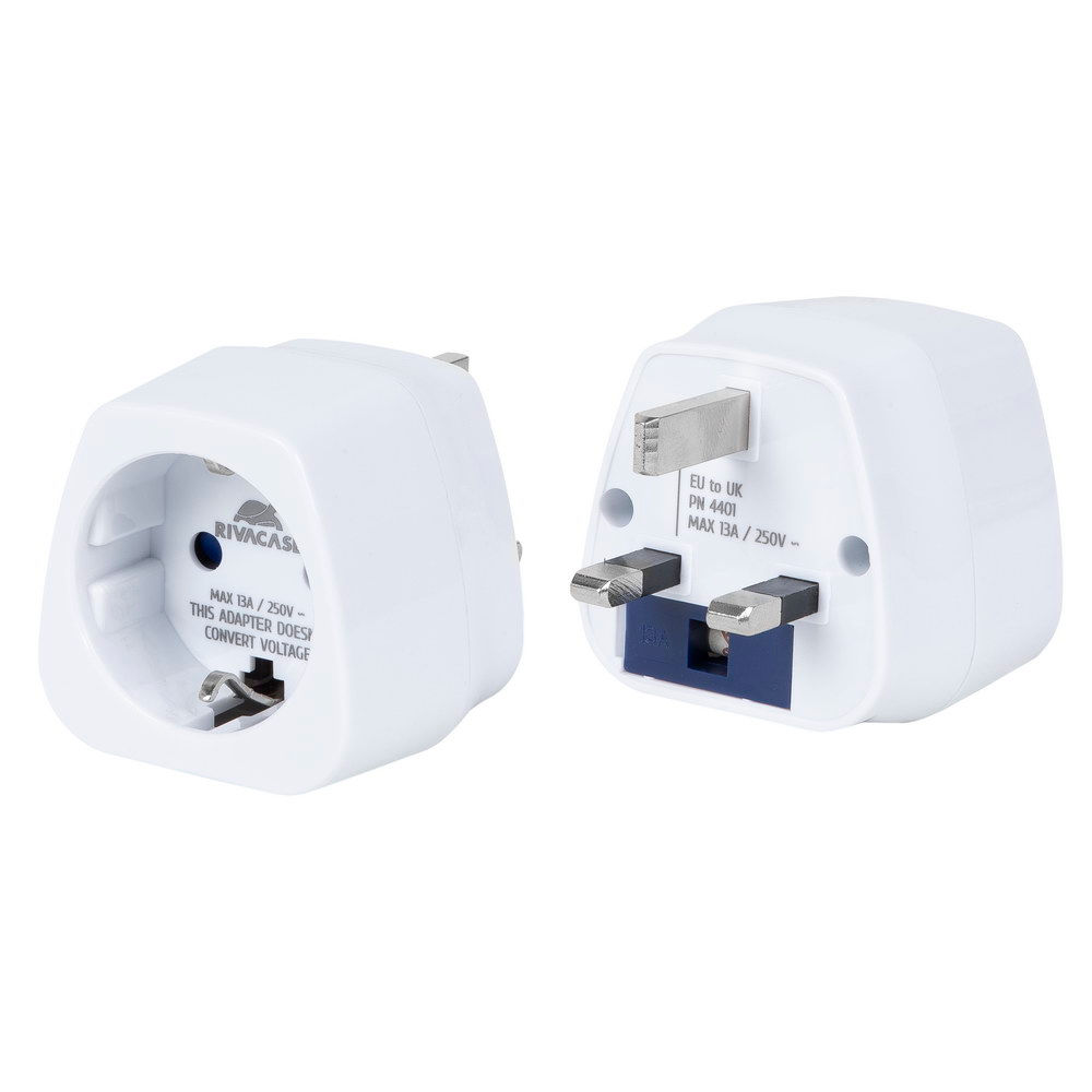 RIVACASE PS4401 W00 travel adapter EU to UK, 12/96