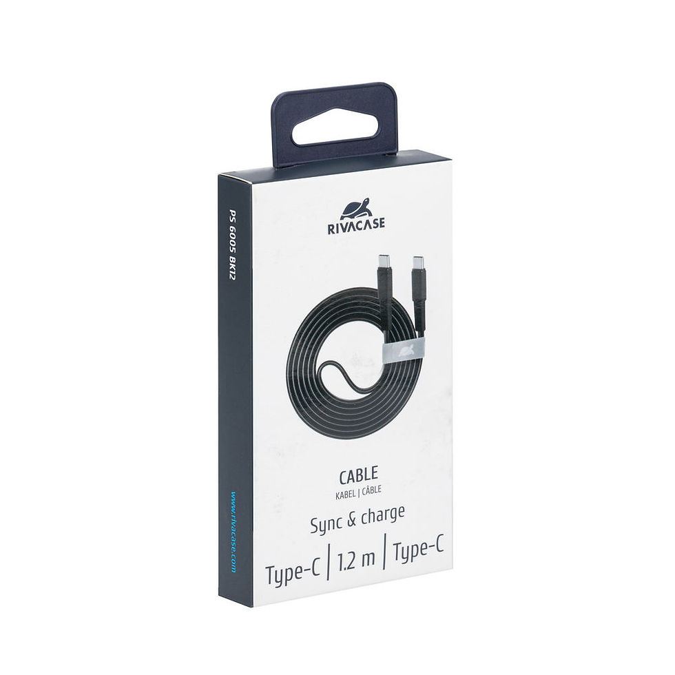 Thumbnail: RIVACASE PS6005 BK12 Type-C / Type-C cable, 1,2m black, 12/96