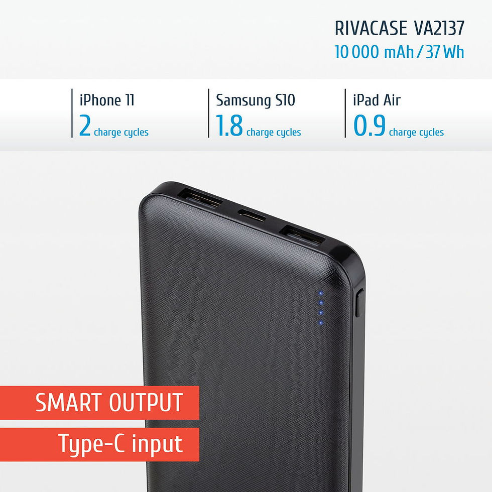Thumbnail: RIVACASE VA2137 10000 mAh Type C input Smart Output portable battery