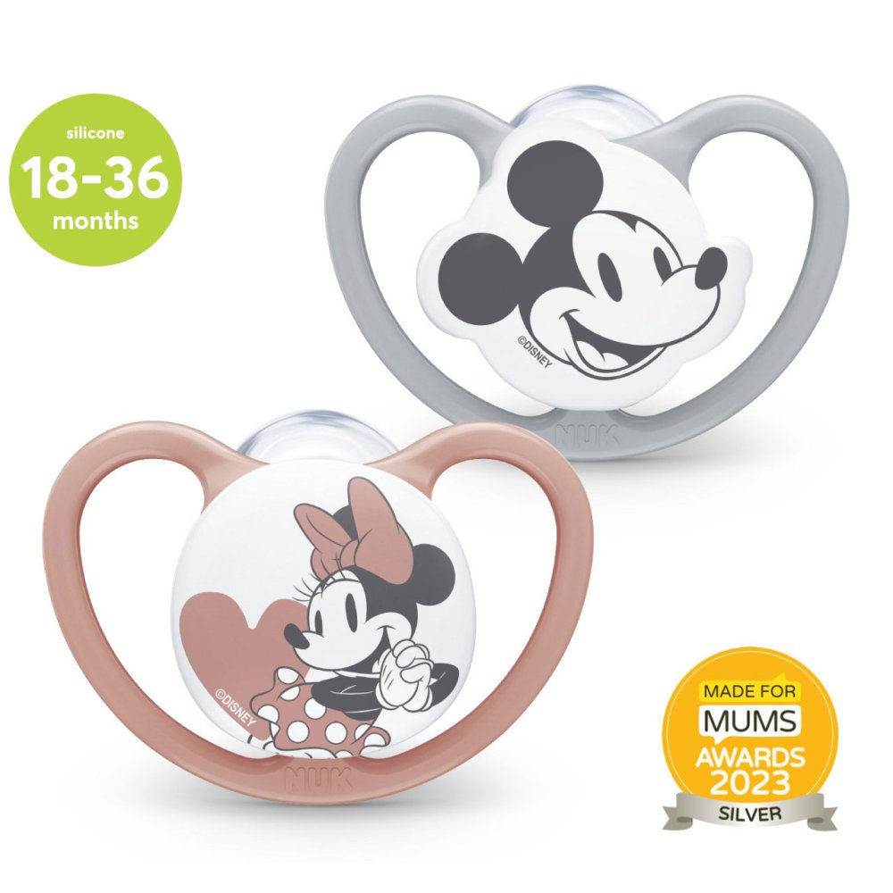 MICKEY & MINNIE MOUSE SPACE SOOTHER SIZE 3 18-36M (Grey & Rose)