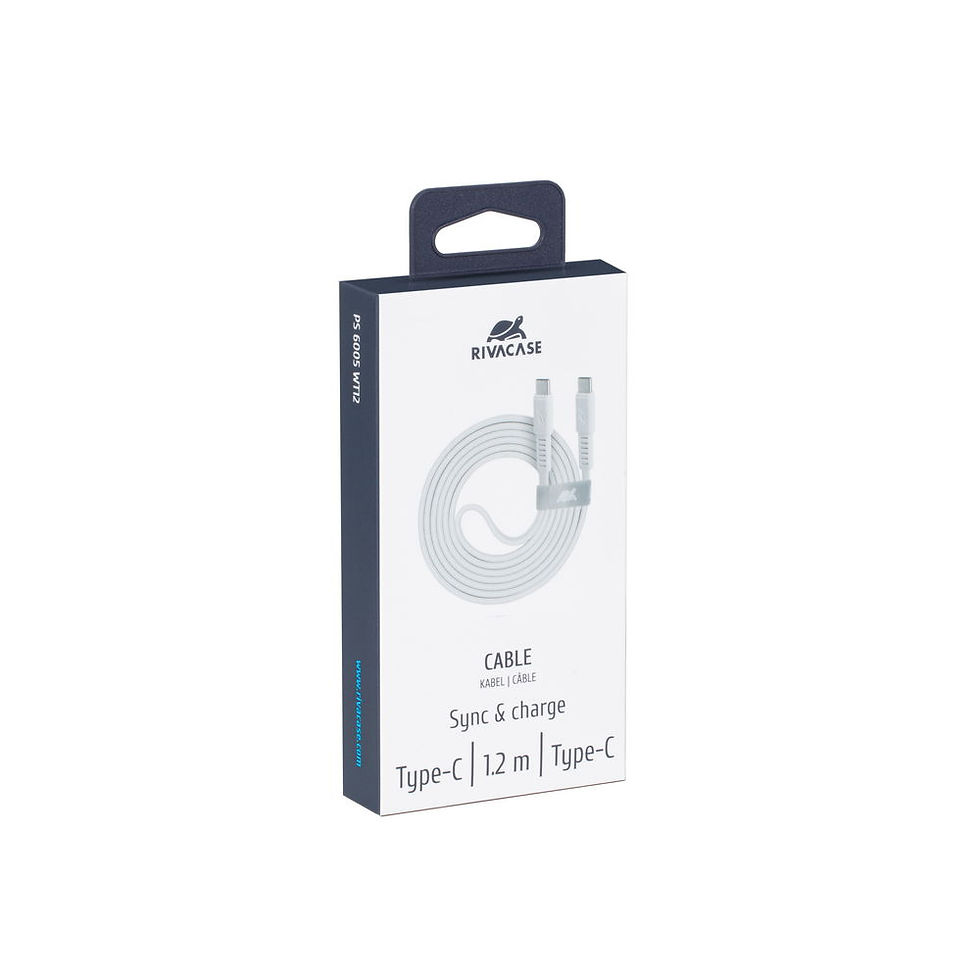 الصورة المصغرة: RIVACASE PS6005 WT12 Type-C / Type-C cable, 1,2m white, 12/96