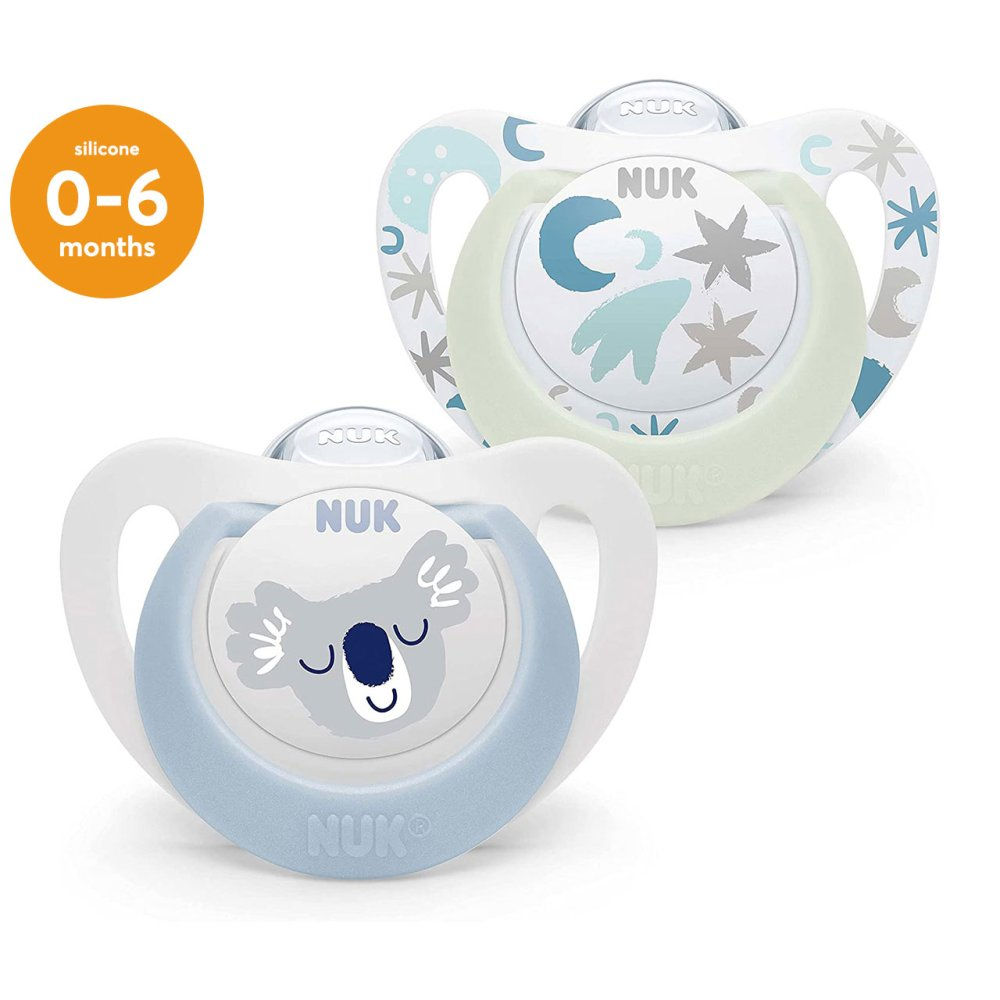 STAR DAY NIGHT SOOTHER SIZE 1 0-6M BLUE 2 PACK