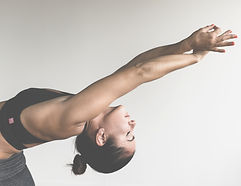 woman stretching arms