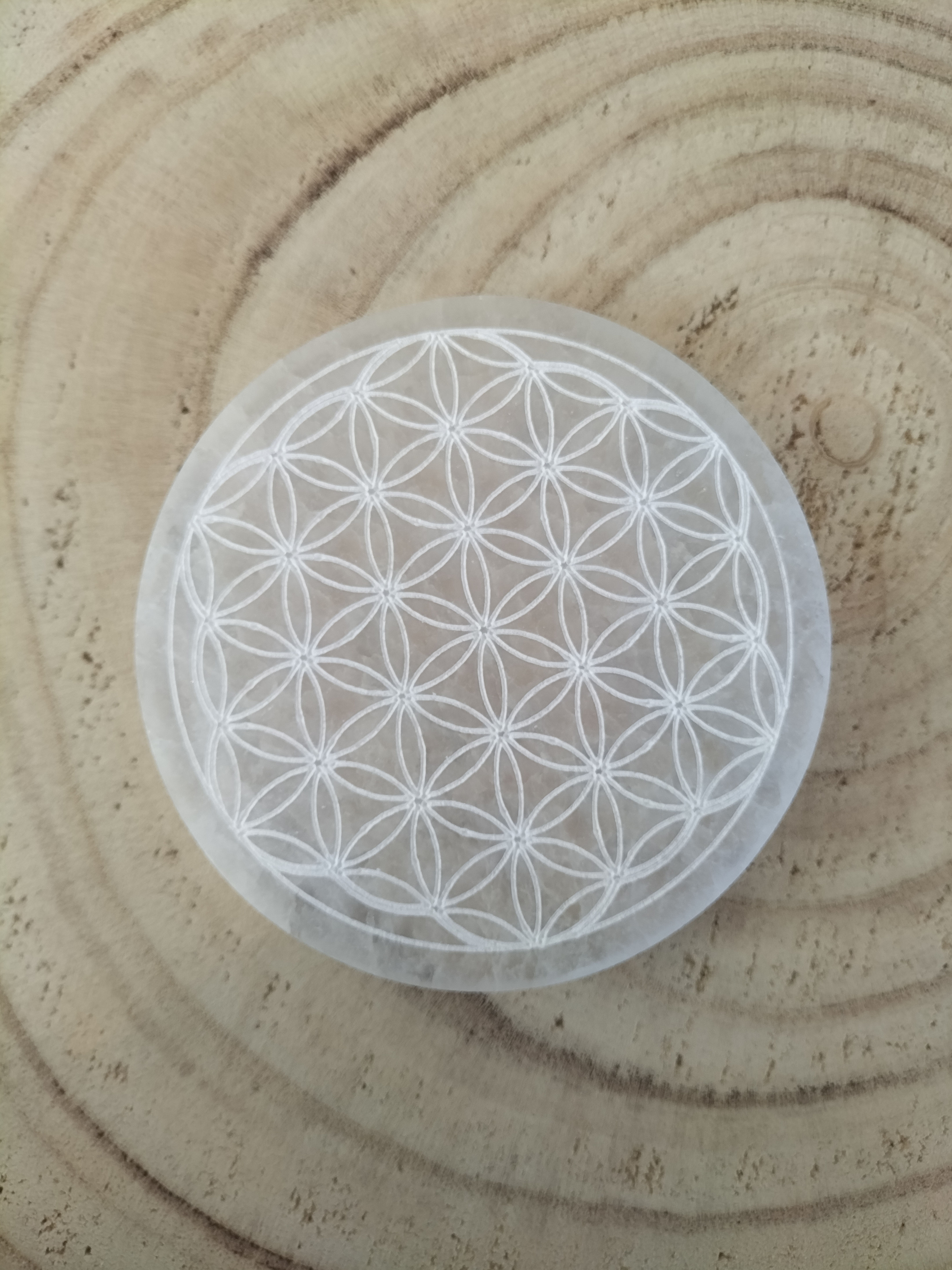 Plaque de rechargement - Fleur de vie en sélénite