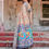 Thumbnail: Back view of Designer Silk Saree displaying the large, colorful peacock Kalamkari print on the pallu.