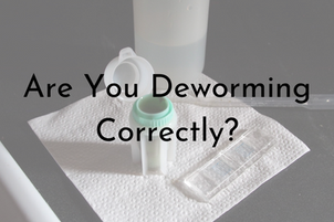 picture of a fecal sample and mcmaster slide. Text reads "are you deworming your goats correctly?"