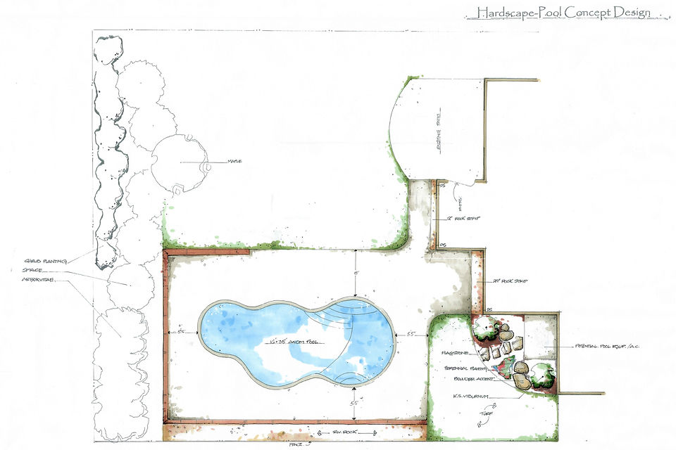 Hardscape Pool Landscaping Design
