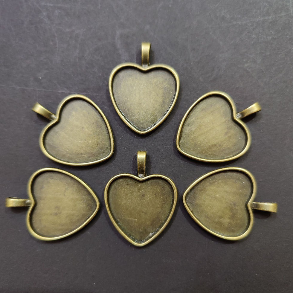 Thumbnail: Bezel Pendant Trays - Antique Bronze  - 1