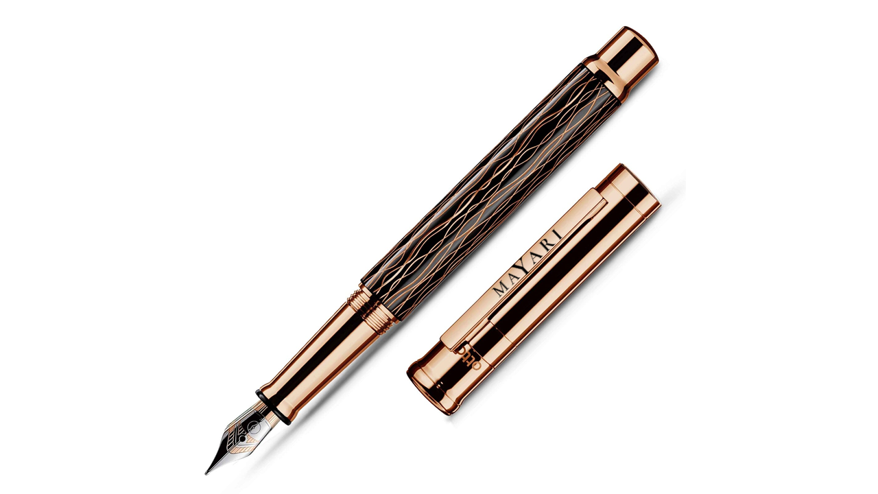 Mayari Wave Black Rose Gold Fountain Pen