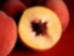 photo of a fresh peach cut open