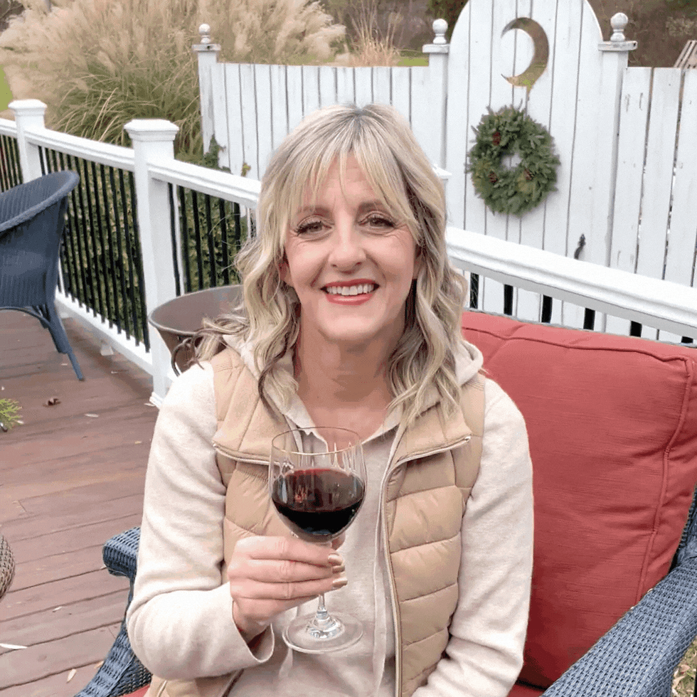 Lisa Davenport Cheers-ing Wine
