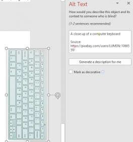 Showing and editing Alt text in PowerPoint