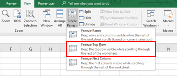 why does excel keep freezing panes at row 17