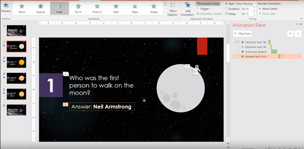 powerpoint animation fade out