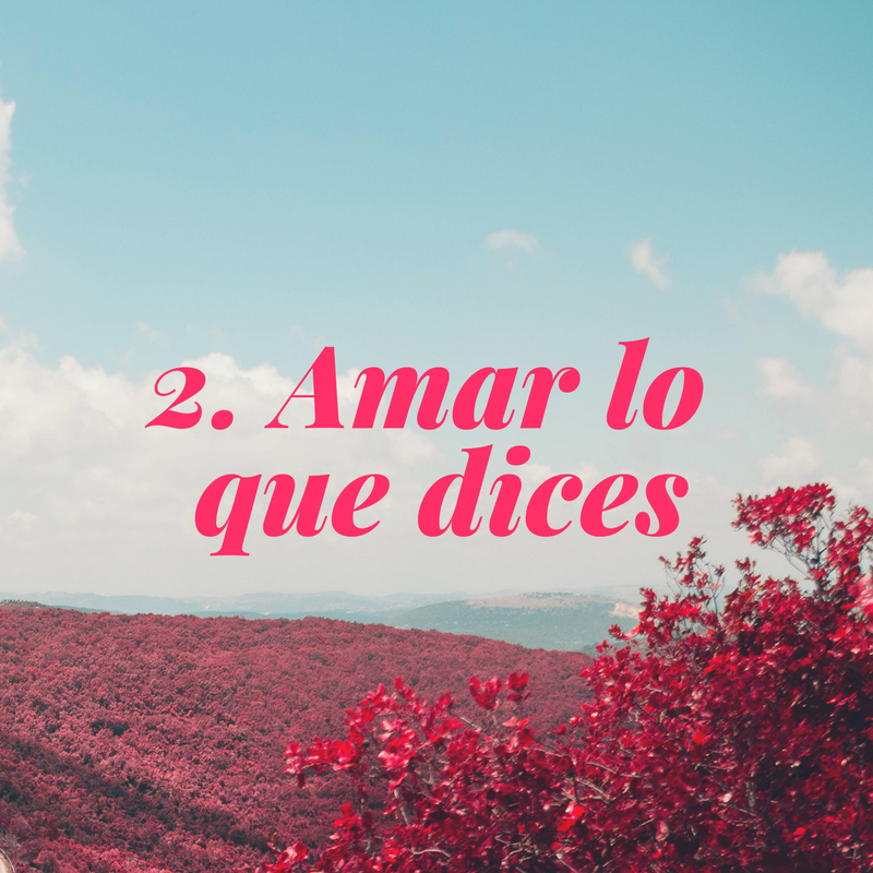 segundo paso_ amar lo que dices
