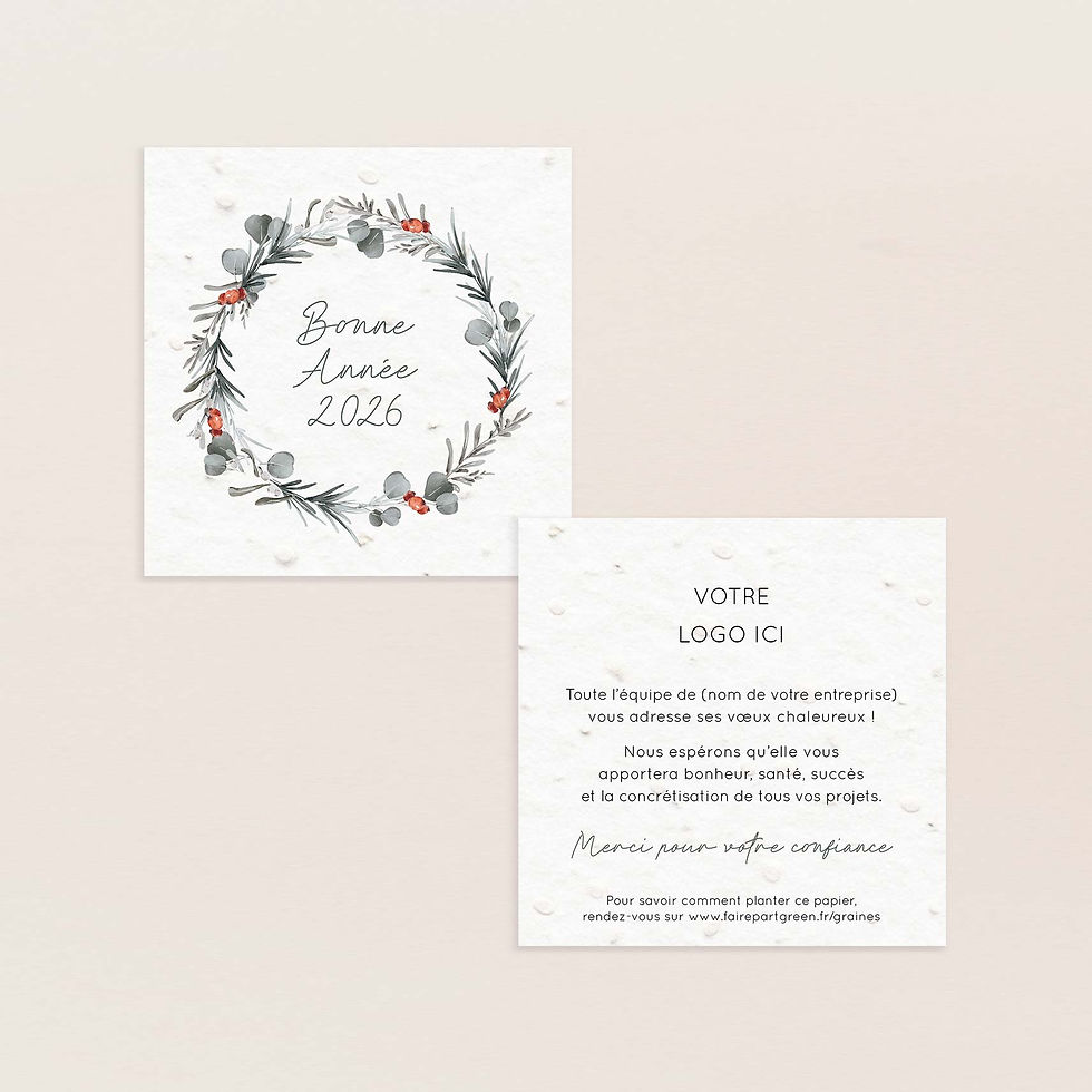 carte de voeux couronne hiver entreprise