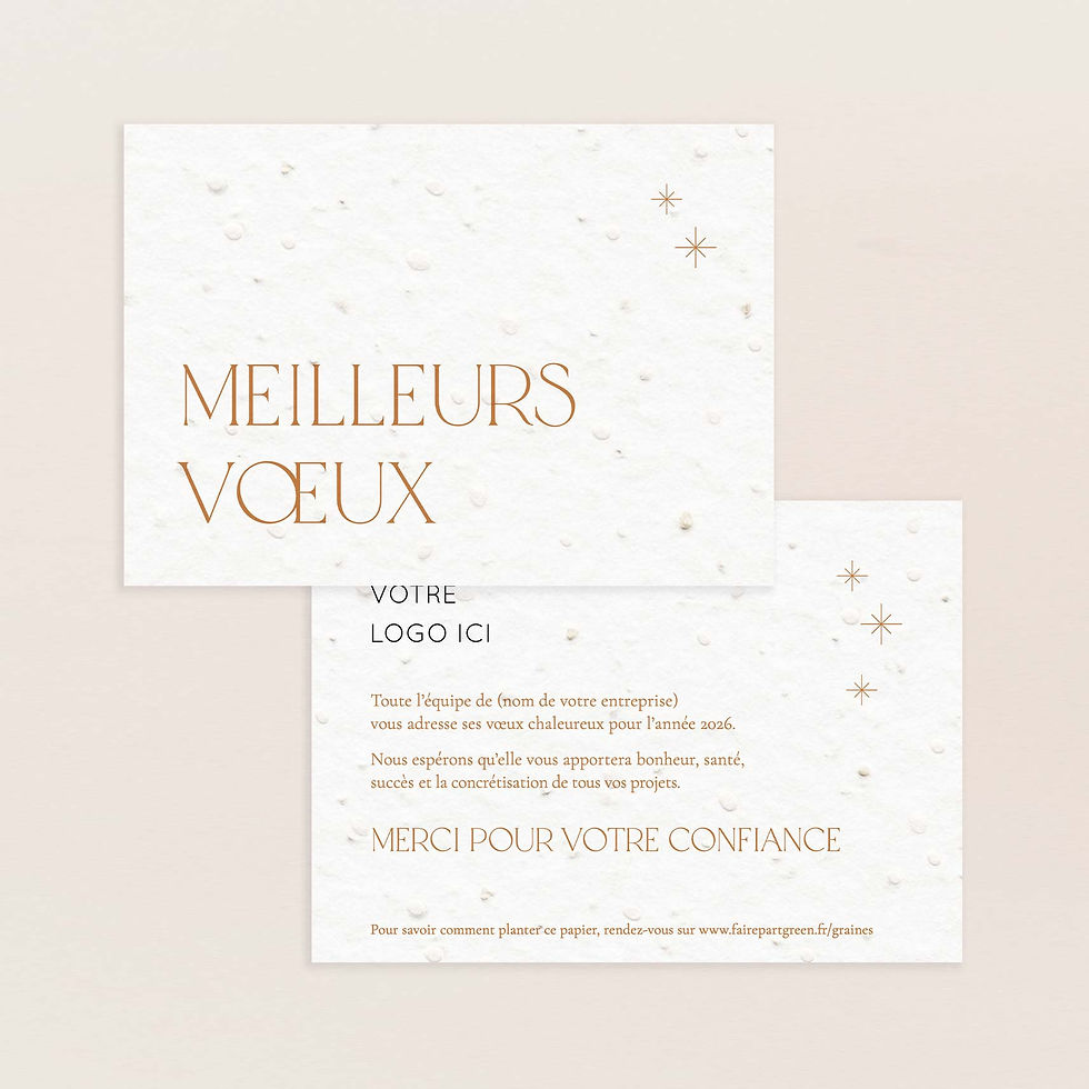 carte de voeux papier ensemencé 2026