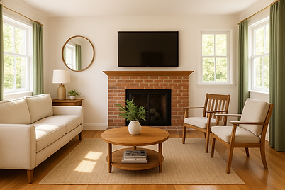 Living room with flat screen TV