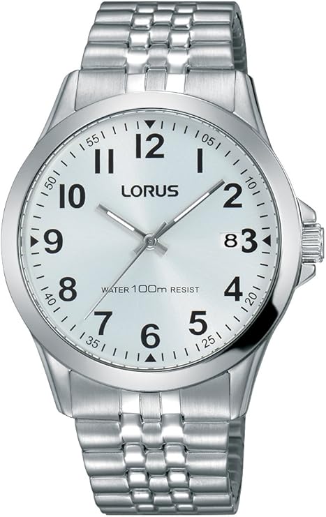 Montre homme quartz boitier bracelet acier fond gris