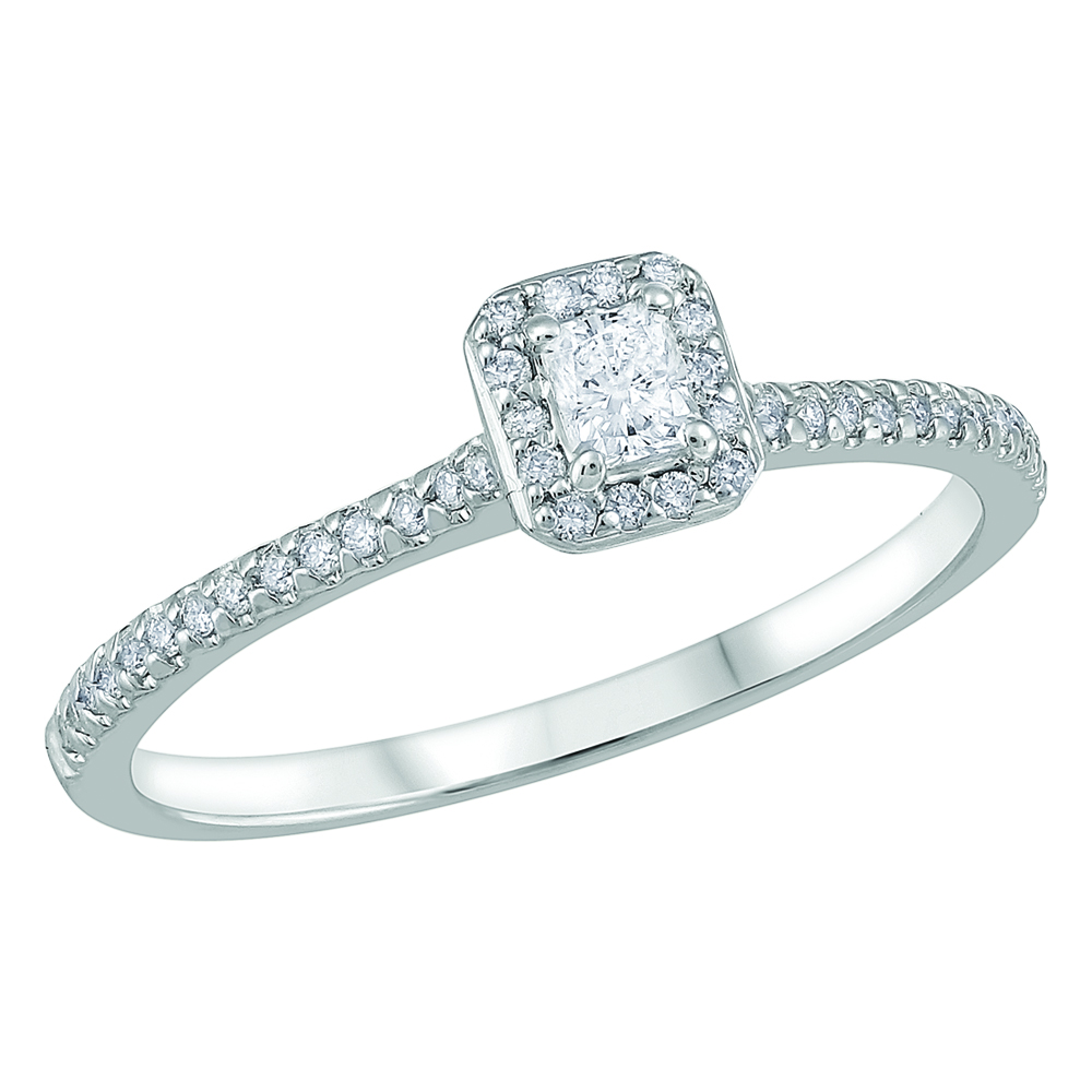 Bague or blanc 10k et diamants naturels canadiens