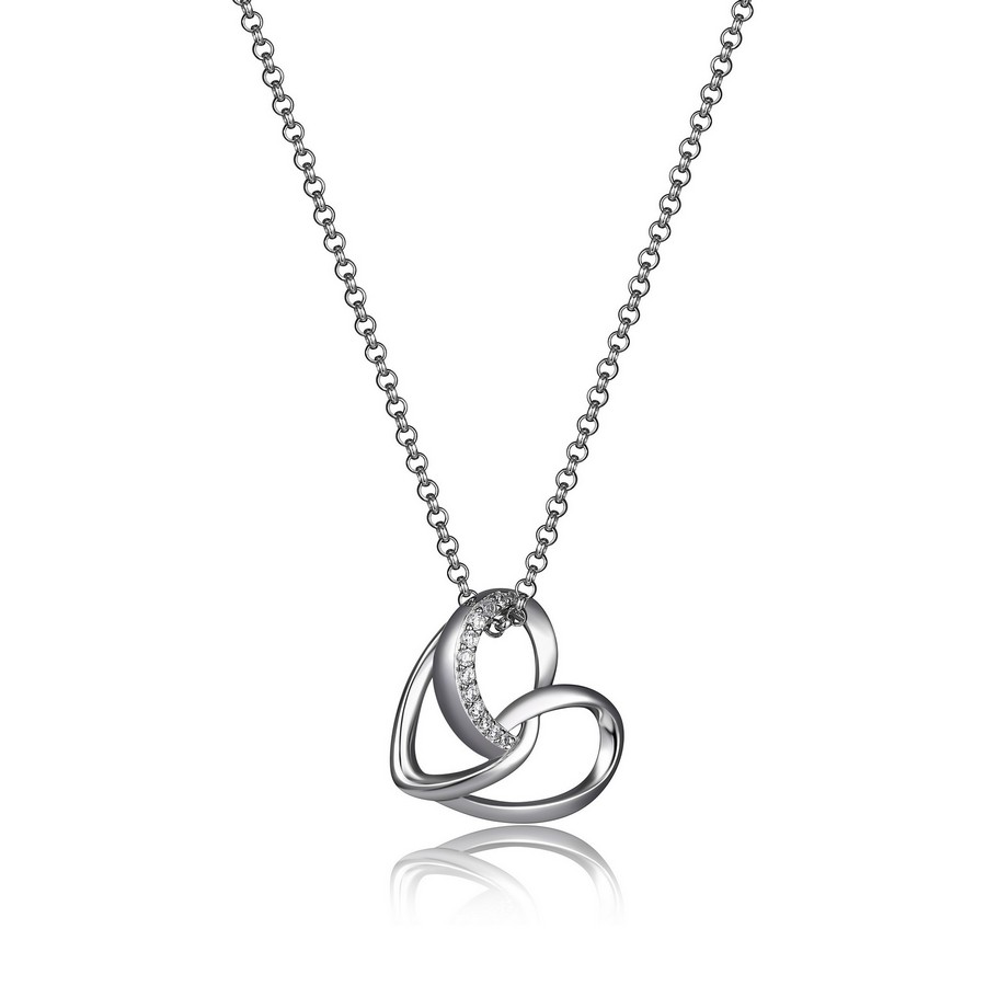 Ensemble chaîne et pendentif coeur 925 et cubics