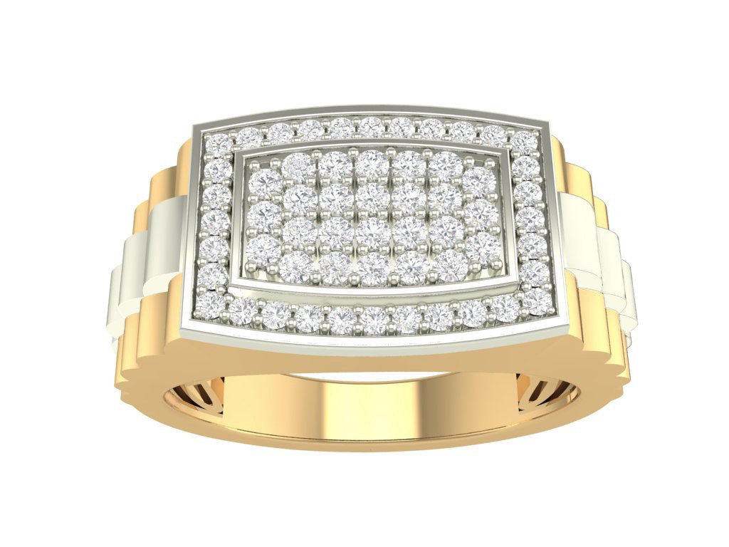 Bague Homme or 10k avec diamants naturels