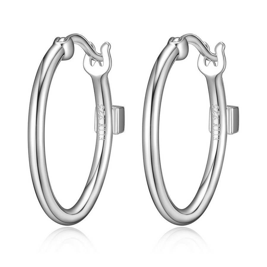 Boucles d'oreilles argent 925 anneau simple