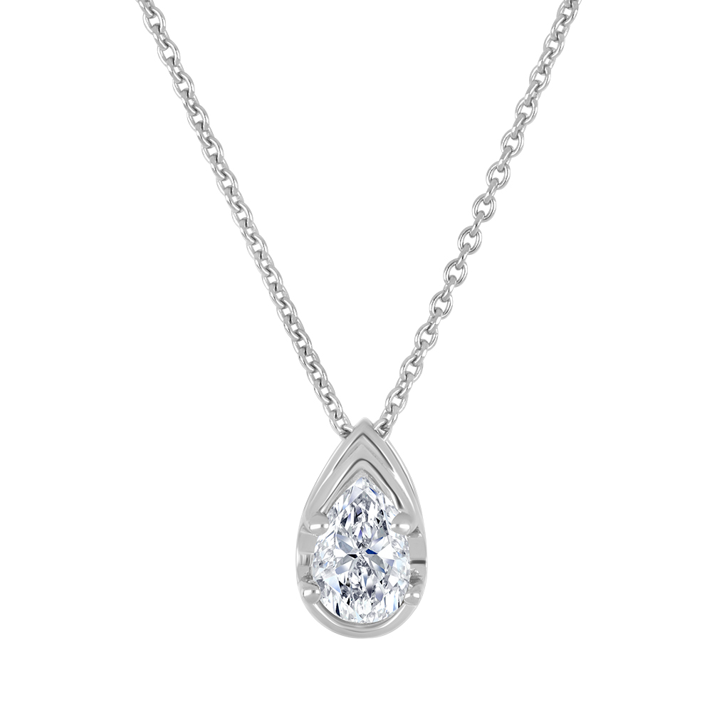 Chaîne et pendentif argent motif cercle avec diamant de laboratoire