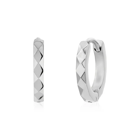 Boucles d'oreilles acier huggies taille diamants