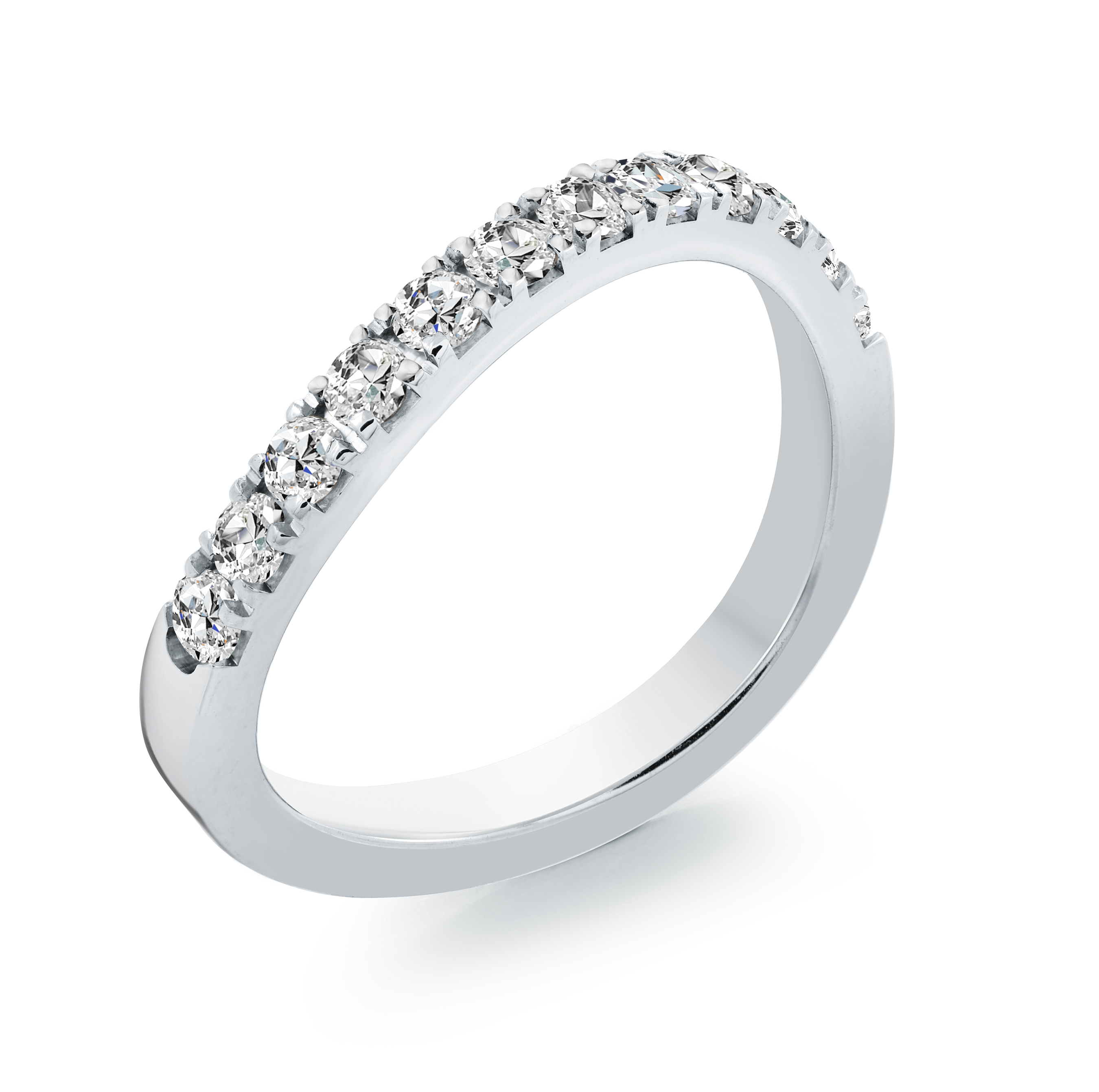 Bague acier motif vague serti de cubics