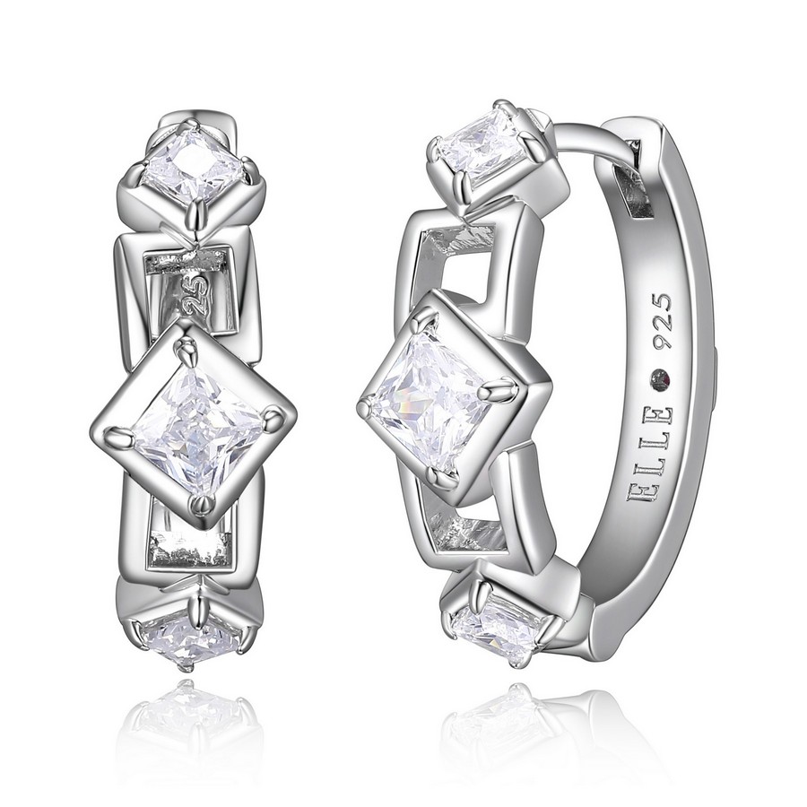 Boucles d'oreilles argent 925 et cubics ligne Néogéo