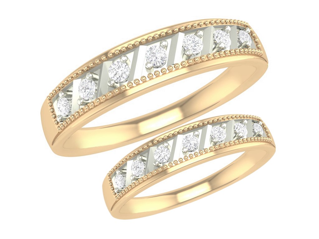 Bague or 10k et diamants naturels