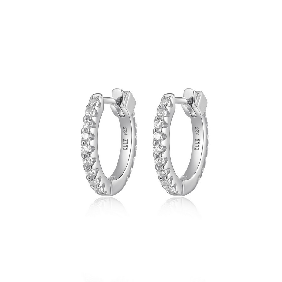 Boucles d'oreilles en argent 925 ELLE serties de cubics