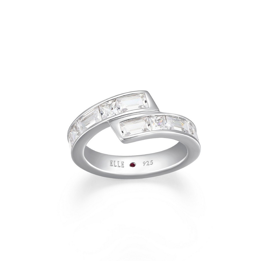 Bague argent 925 et cubics baguettes