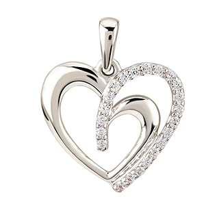Pendentif or blanc 10k avec cubics