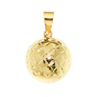 Pendentif demi-boule facetée en or jaune 10k