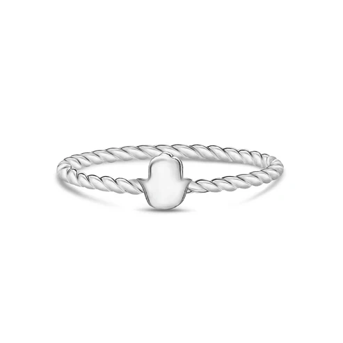 Bague HAMSA torsadée minimale en acier