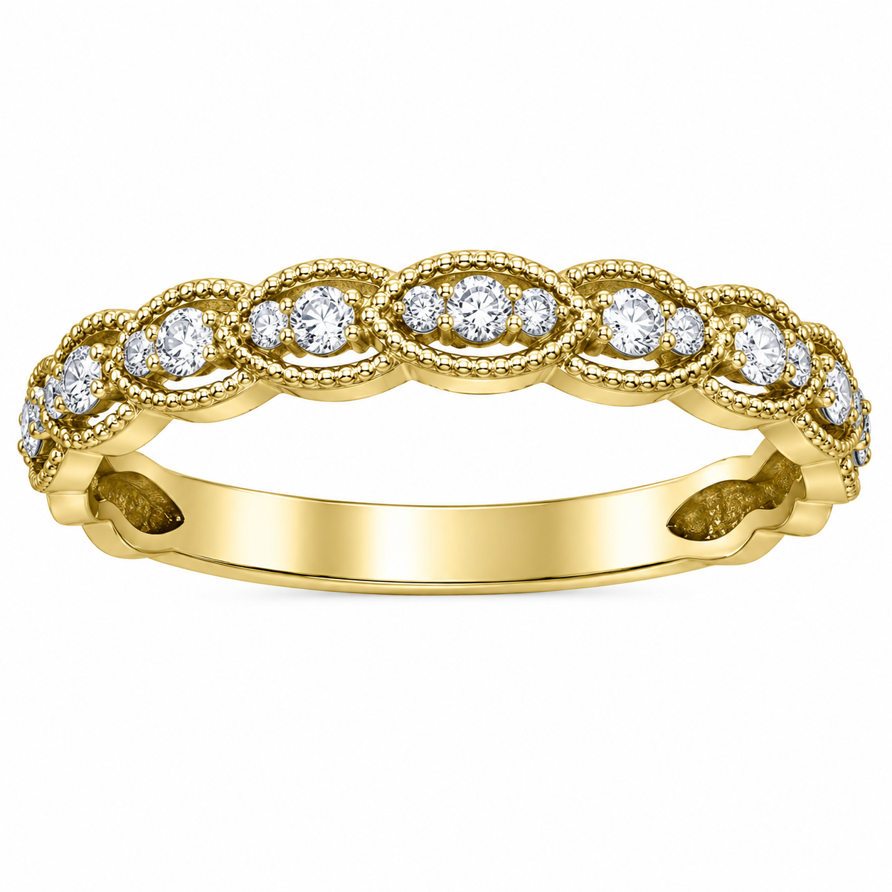 Bague or jaune10k avec diamants naturels