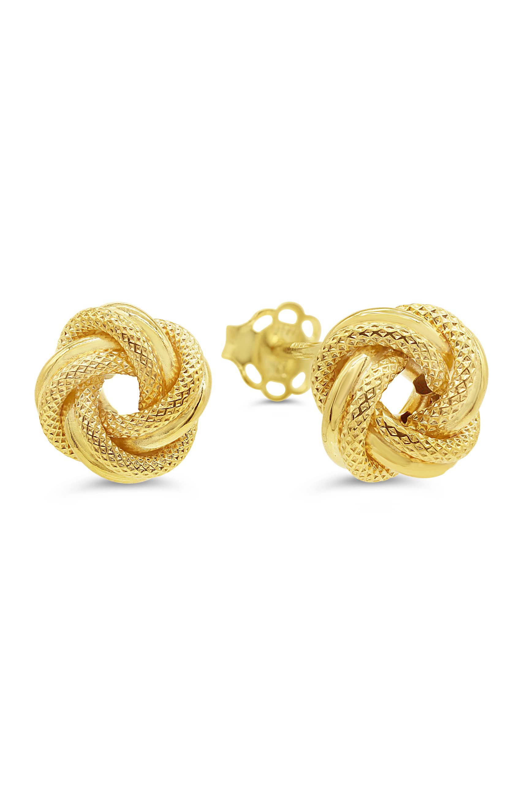 Boucles d'oreilles or jaune 10k motif nœud
