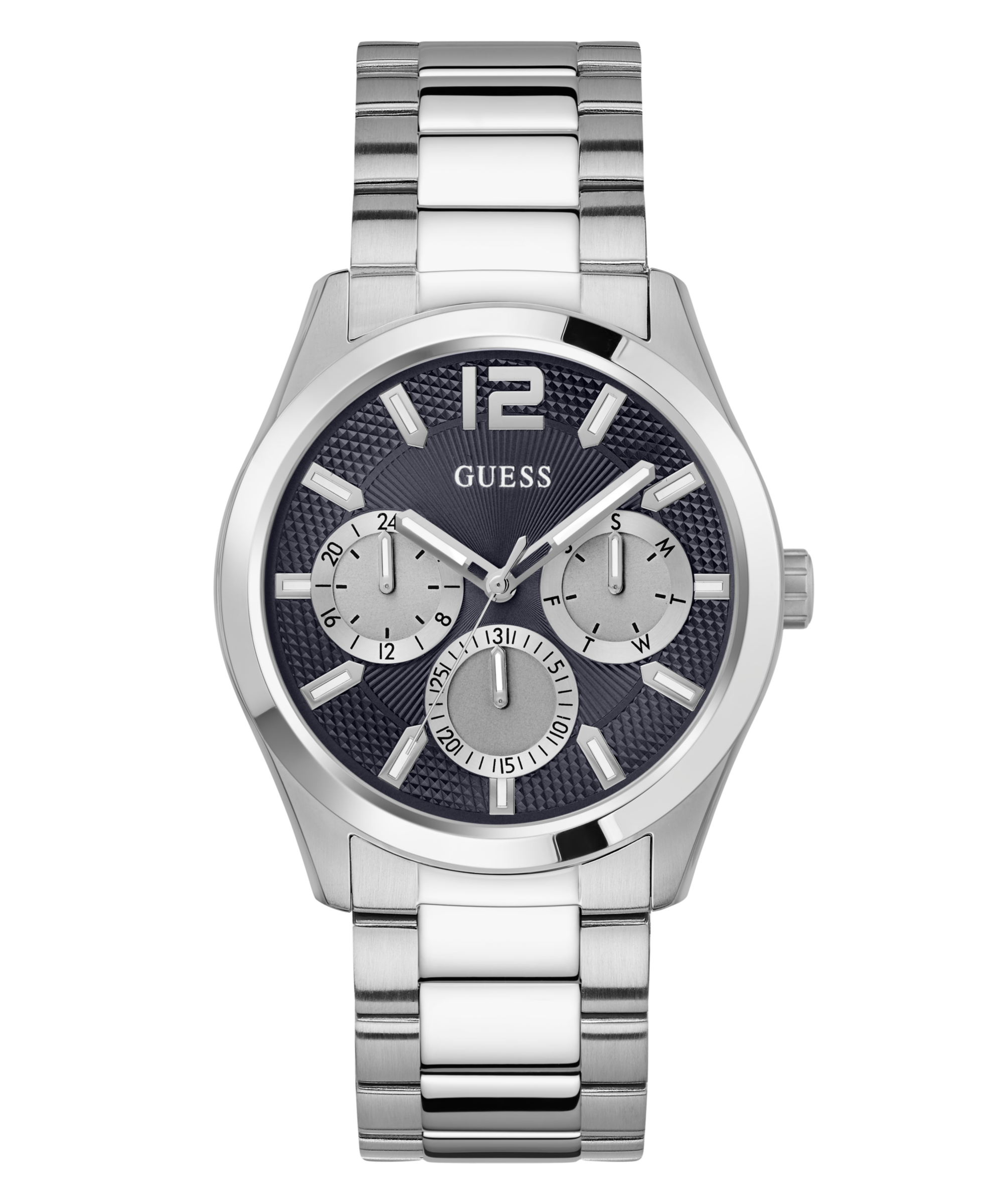 Montre Guess à quartz homme bracelet et boitier acier fond noir