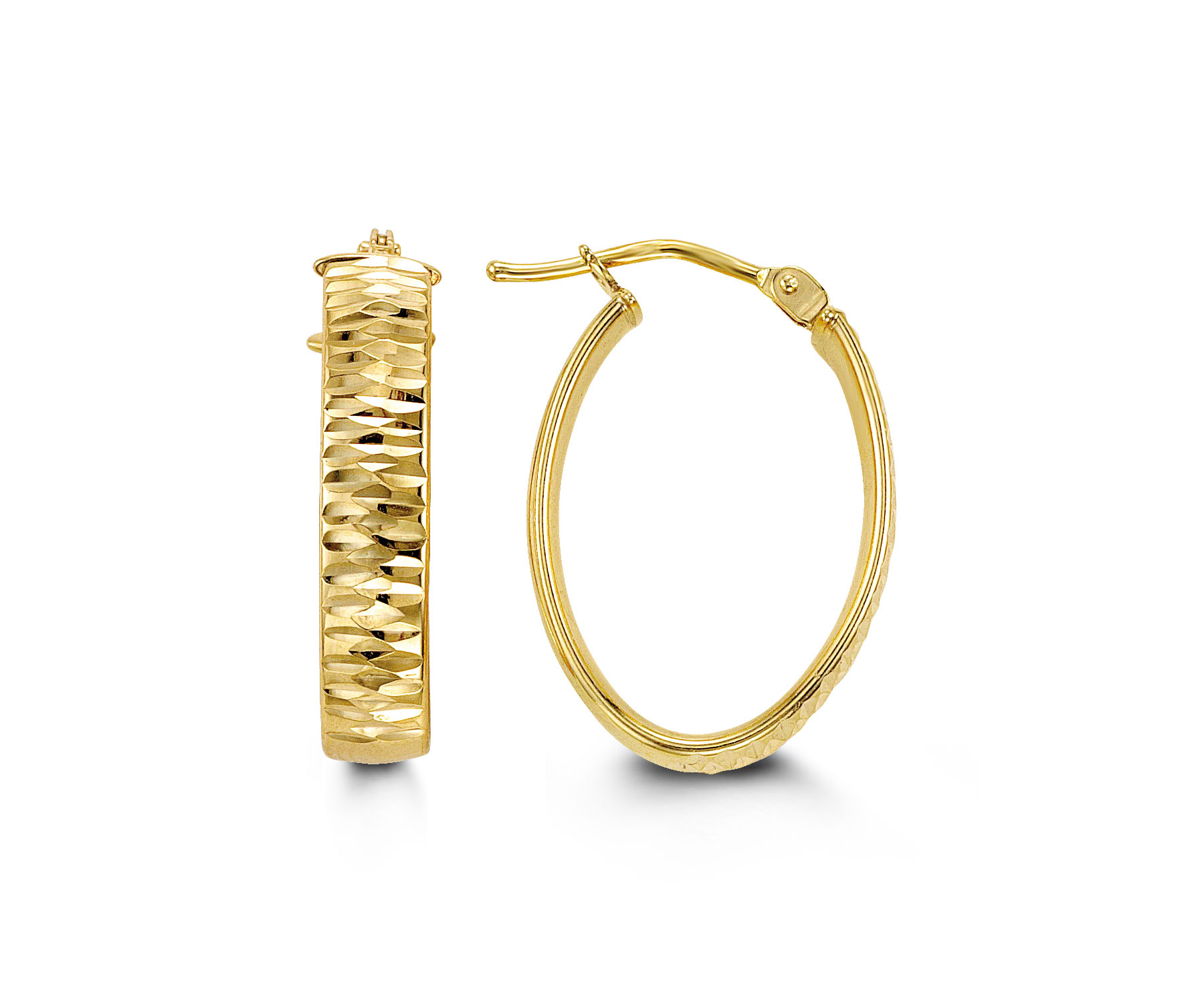 Boucles d'oreilles anneau ovale or jaune 10k