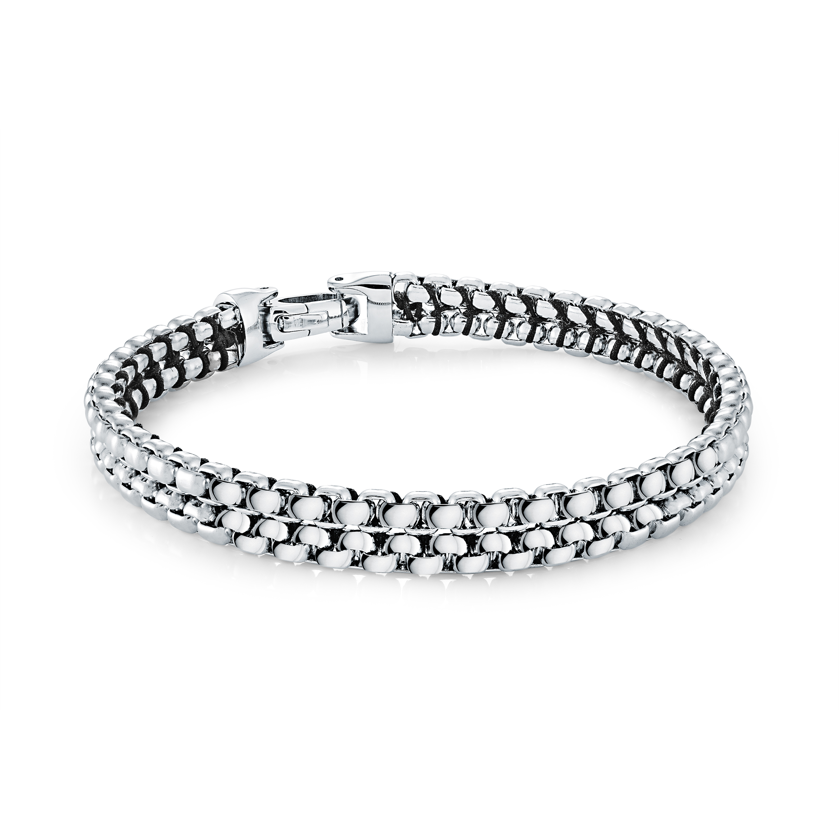 Bracelet homme maille corde acier