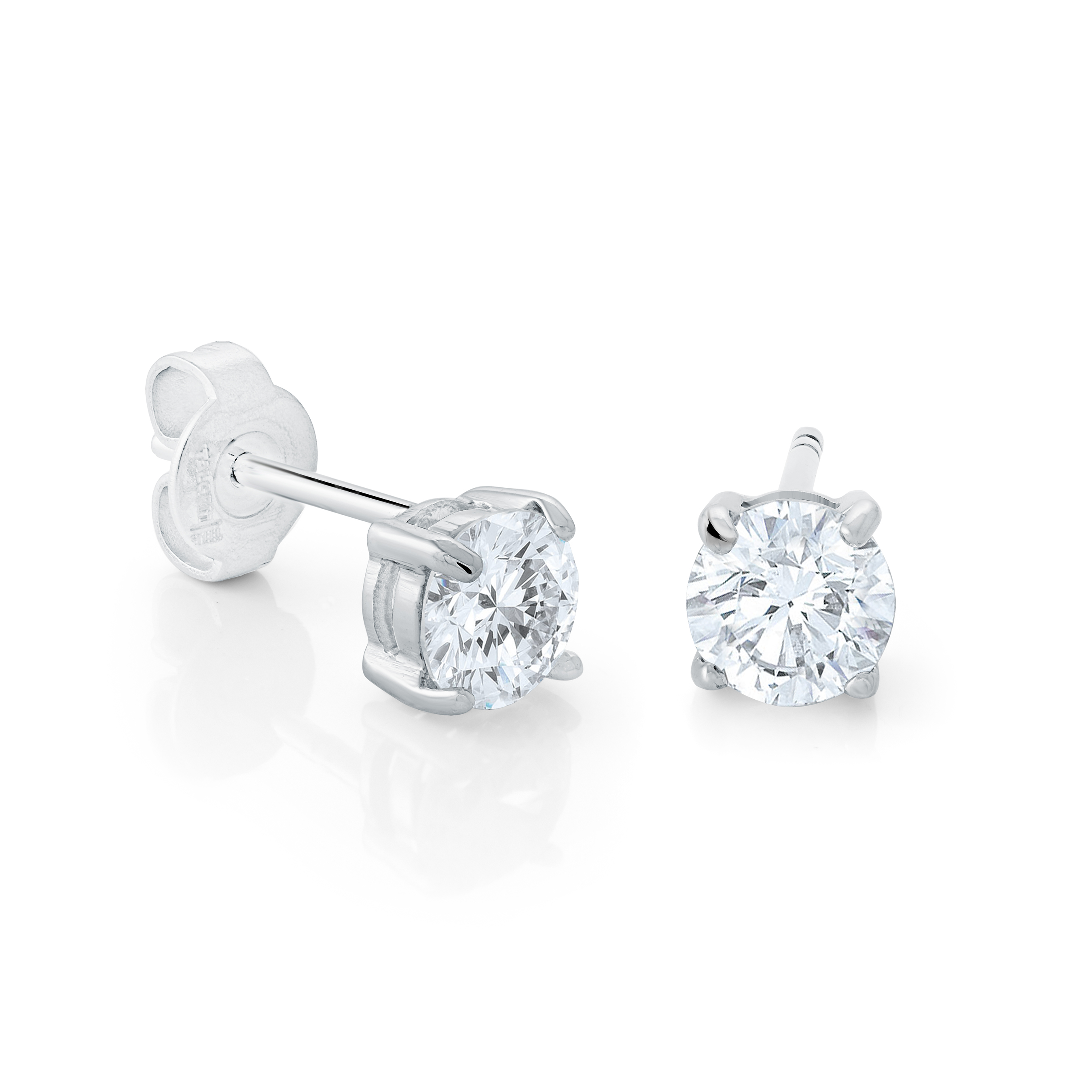 Boucles d´oreilles acier et cubics serti 4 griffes